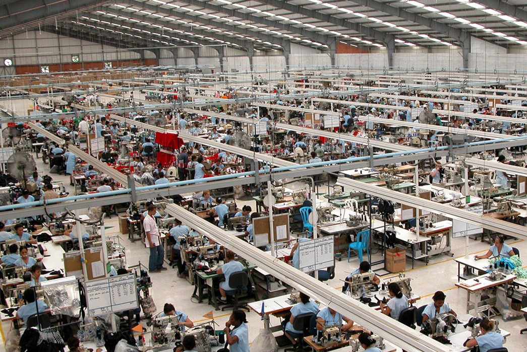 Workers in an ethical manufacturing facility